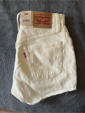 Levi's Off-White 501 Denim Shorts